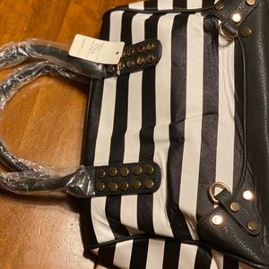 Black and white striped purse brand new